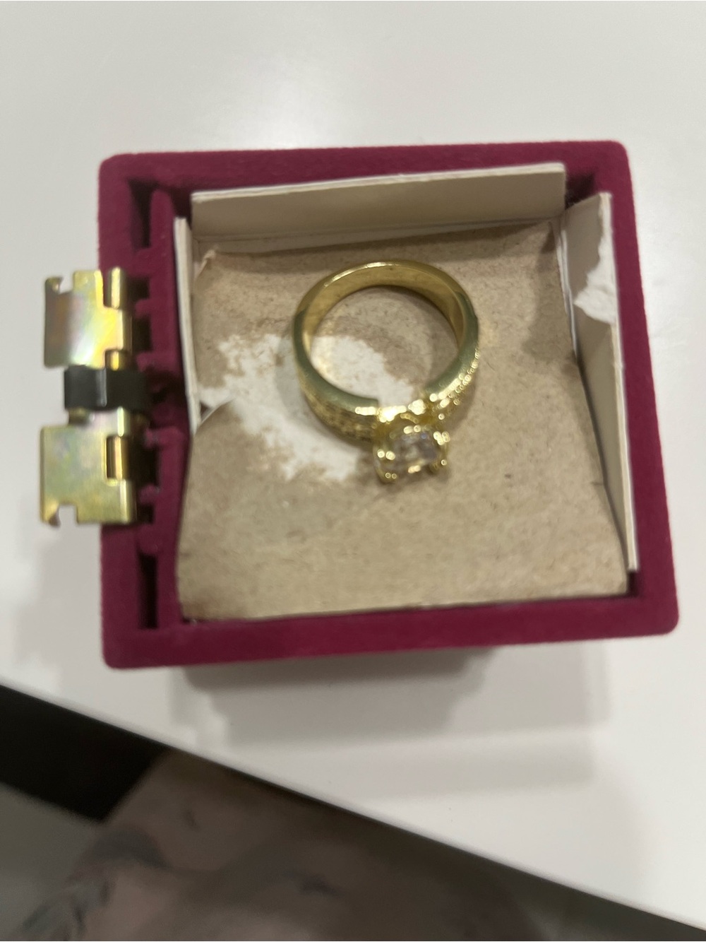 jcpenney Gold-Tone Solitaire Ring with Clear Stone